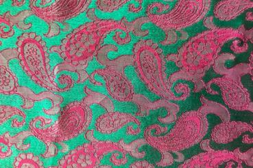 PINK GREEN PAISLEY Seidenjacquard aus Vietnam